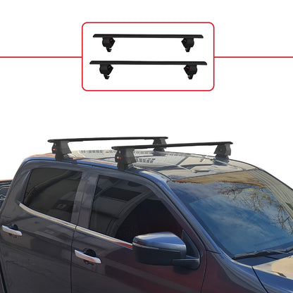 Compatible with Isuzu D-Max 3 (RG01) 2020-2025 ACE-4 Car Roof Rack Cross Bar Black Aluminium 2 Bars