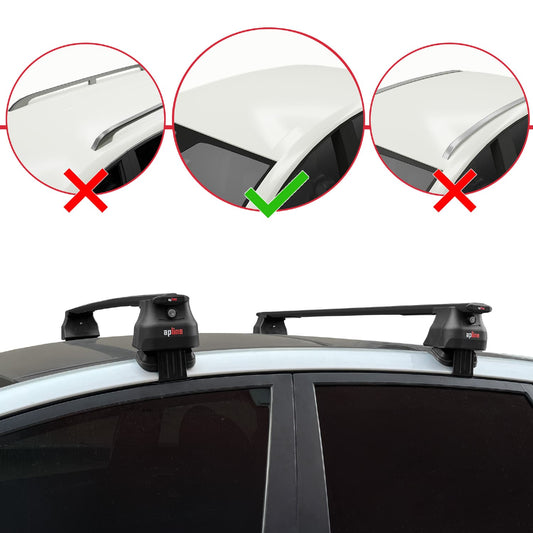 Compatible with Hyundai ix20 (JC) 2011-2019 ACE-4 Model Car Roof Rack Cross Bar Black Aluminium 2 Bars