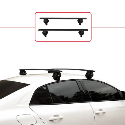 Compatible with Renault Megane 4 (BFB) Pre-Facelift 2016-2020 ACE-4 Car Roof Rack Cross Bar Black Aluminium 2 Bars