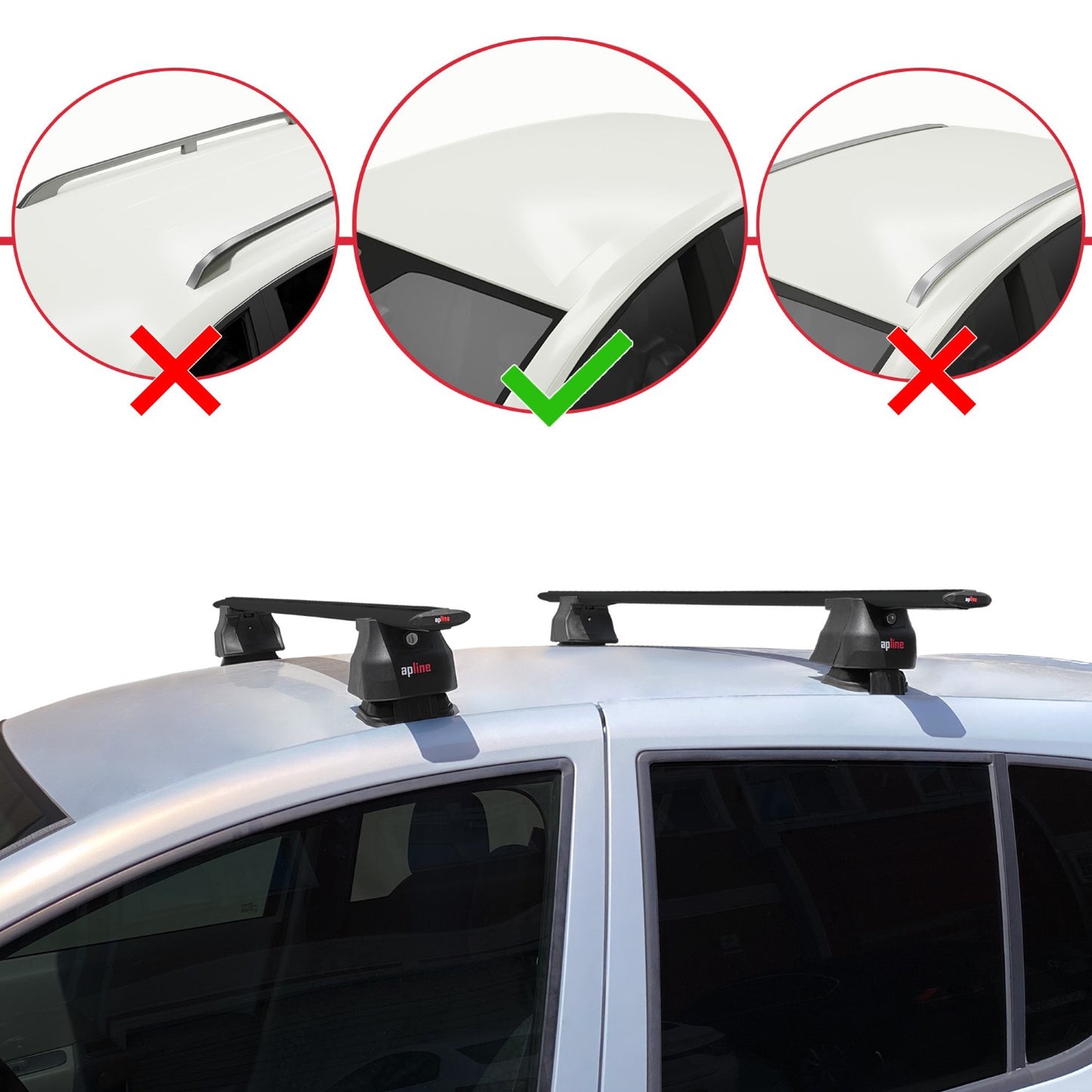 Compatible with Renault Modus 2004-2013 ACE-4 Car Roof Rack Cross Bar Black Aluminium 2 Bars