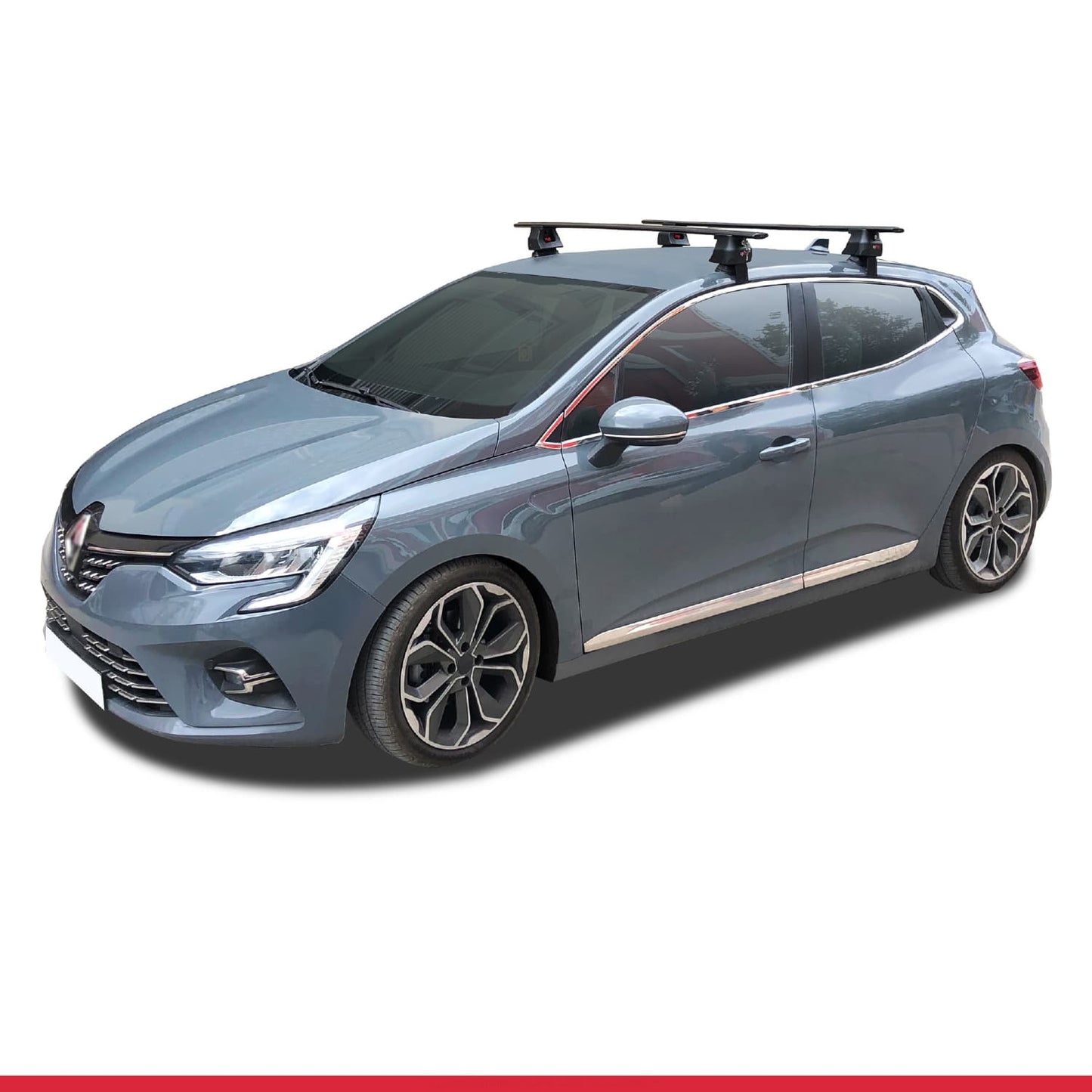 Compatible with Renault Clio 5 2019-2025 ACE-4 Car Roof Rack Cross Bar Black Aluminium 2 Bars