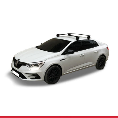 Compatible with Renault Megane 4 (BFB) Pre-Facelift 2016-2020 ACE-4 Car Roof Rack Cross Bar Black Aluminium 2 Bars