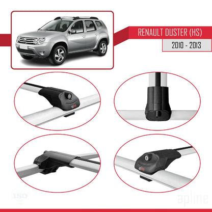 Compatible with Renault Duster (HS) Pre-Facelift 2010-2013 ACE-1 Car Roof Rack Cross Bar Grey Aluminium 2 Bars