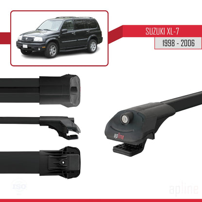 Compatible with Suzuki XL-7 1998-2006 ACE-1 Car Roof Rack Cross Bar Black Aluminium 2 Bars