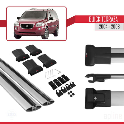 Compatible with Buick Terraza CXL 2004-2008 Fly Model Car Roof Rack Cross Bar Grey Aluminium 2 Bars