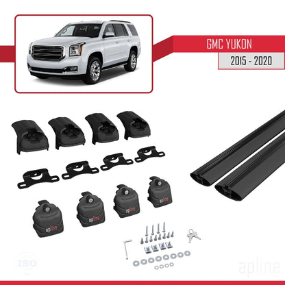 Compatible with GMC Yukon 2015-2020 ACE-2 Car Roof Rack Cross Bar Black Aluminium 2 Bars