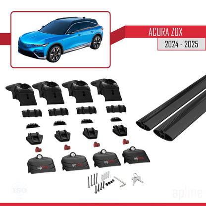 Compatible with Audi Acura ZDX 2024-2025 ACE-2 Car Roof Rack Cross Bar Black Aluminium 2 Bars