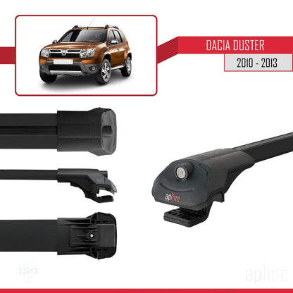 Compatible with Dacia Duster (HS) Pre-Facelift 2010-2013 ACE-1 Car Roof Rack Cross Bar Black Aluminium 2 Bars