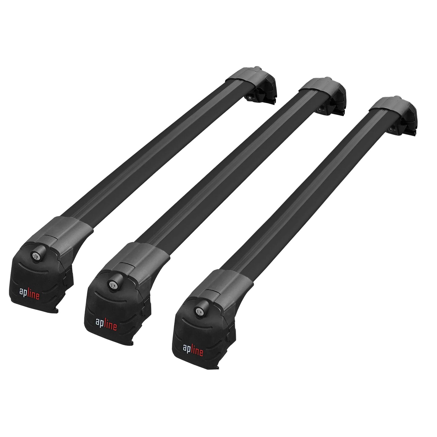 Compatible with Kia Sedona 3 (YP) 2015-2021 ACE-2 Car Roof Rack Cross Bar Black Aluminium 3 Bars