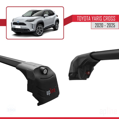 Compatible with Toyota Yaris Cross 2020-2025 ACE-2 Car Roof Rack Cross Bar Black Aluminium 2 Bars