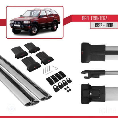 Compatible with Opel Frontera 1992-1998 FLY Model Car Roof Rack Cross Bar Grey Aluminium 2 Bars