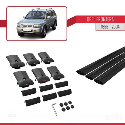 Compatible with Opel Frontera 2 1999-2004 FLY Model Car Roof Rack Cross Bar Black Aluminium 3 Bars
