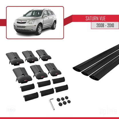 Compatible with Saturn Vue 2 2008-2010 FLY Model Car Roof Rack Cross Bar Black Aluminium 3 Bars