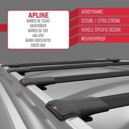 Compatible with Volkswagen Caddy 3 (SA) 2015-2019 FLY Model Car Roof Rack Cross Bar Black Aluminium 4 Bars