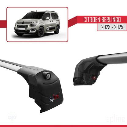 Compatible with Citroen Berlingo 3 (K9) 2023-2025 ACE-2 Car Roof Rack Cross Bar Grey Aluminium 2 Bars