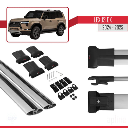 Compatible with Lexus GX 2024-2025 Fly Model Car Roof Rack Cross Bar Grey Aluminium 2 Bars