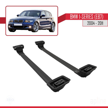 Compatible with BMW 1 Series (E87) 2004-2011 ACE-3 Car Roof Rack Cross Bar Black Aluminium 2 Bars