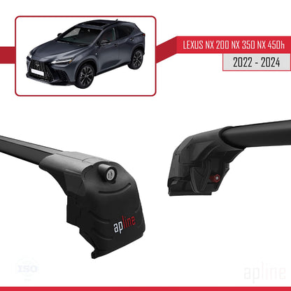 Compatible with Lexus NX 200 NX 350 NX 450H 2022-2024 ACE-2 Car Roof Rack Cross Bar Black Aluminium 2 Bars