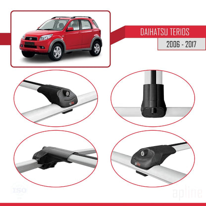 Compatible with Daihatsu Terios 2 (J200) 2006-2017 ACE-1 Car Roof Rack Cross Bar Grey Aluminium 2 Bars