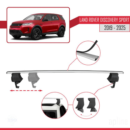 Compatible with Land Rover Discovery Sport (L550) Post-Facelift 2019-2025 ACE-4 Car Roof Rack Cross Bar Grey Aluminium 2 Bars