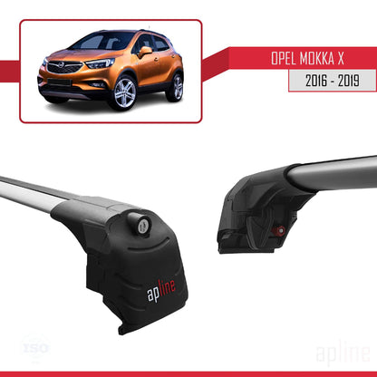 Compatible with Opel Mokka X (J13) 2016-2019 ACE-2 Car Roof Rack Cross Bar Grey Aluminium 2 Bars