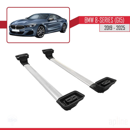 Compatible with BMW 8 Series (G15) 2019-2025 ACE-3 Car Roof Rack Cross Bar Grey Aluminium 2 Bars
