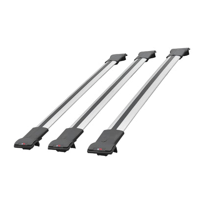 Compatible with Kia Soul (AM) HB 2009-2013 Fly Model Car Roof Rack Cross Bar Grey Aluminium 3 Bars