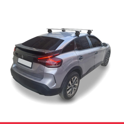 Compatible with Citroen C4 III (C41) 2020-2025 ACE-4 Car Roof Rack Cross Bar Grey Aluminium 2 Bars