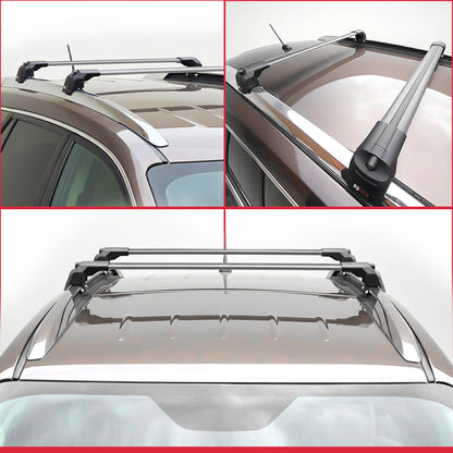 Compatible with Buick Enclave 2008-2017 ACE-2 Model Roof Rack Gray 2 Aluminium Bars