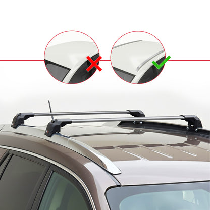 Compatible with Buick Enclave 2008-2017 ACE-2 Model Roof Rack Gray 2 Aluminium Bars