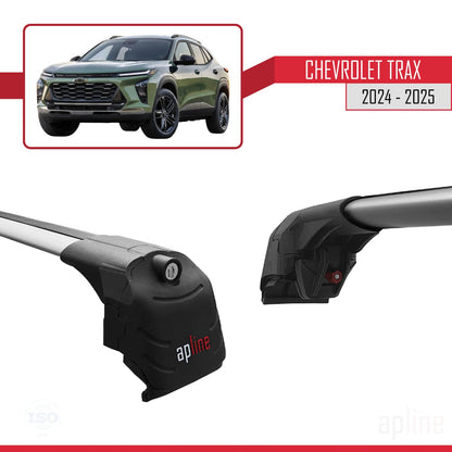 Compatible with Chevrolet Trax 2024-2025 ACE-2 Car Roof Rack Cross Bar Grey Aluminium 2 Bars