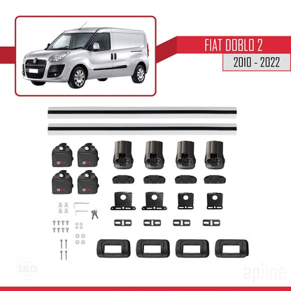Compatible with Fiat Doblo 2 2010-2022 ACE-3 Car Roof Rack Cross Bar Grey Aluminium 2 Bars