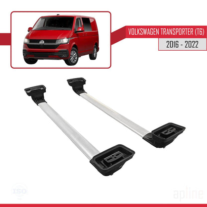 Compatible with Volkswagen Transporter (T6) 2016-2022 ACE-3 Car Roof Rack Cross Bar Grey Aluminium 2 Bars