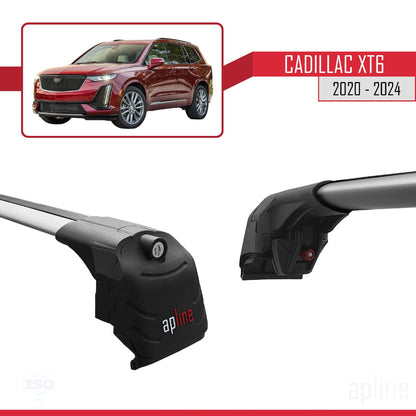 Compatible with Cadillac XT6 2020-2024 ACE-2 Car Roof Rack Cross Bar Grey Aluminium 2 Bars