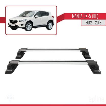 Compatible with Mazda CX-5 (KE) 2012-2016 ACE-3 Car Roof Rack Cross Bar Grey Aluminium 2 Bars