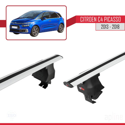 Compatible with Citroen C4 Picasso 2 2013-2018 ACE-4 Car Roof Rack Cross Bar Grey Aluminium 2 Bars