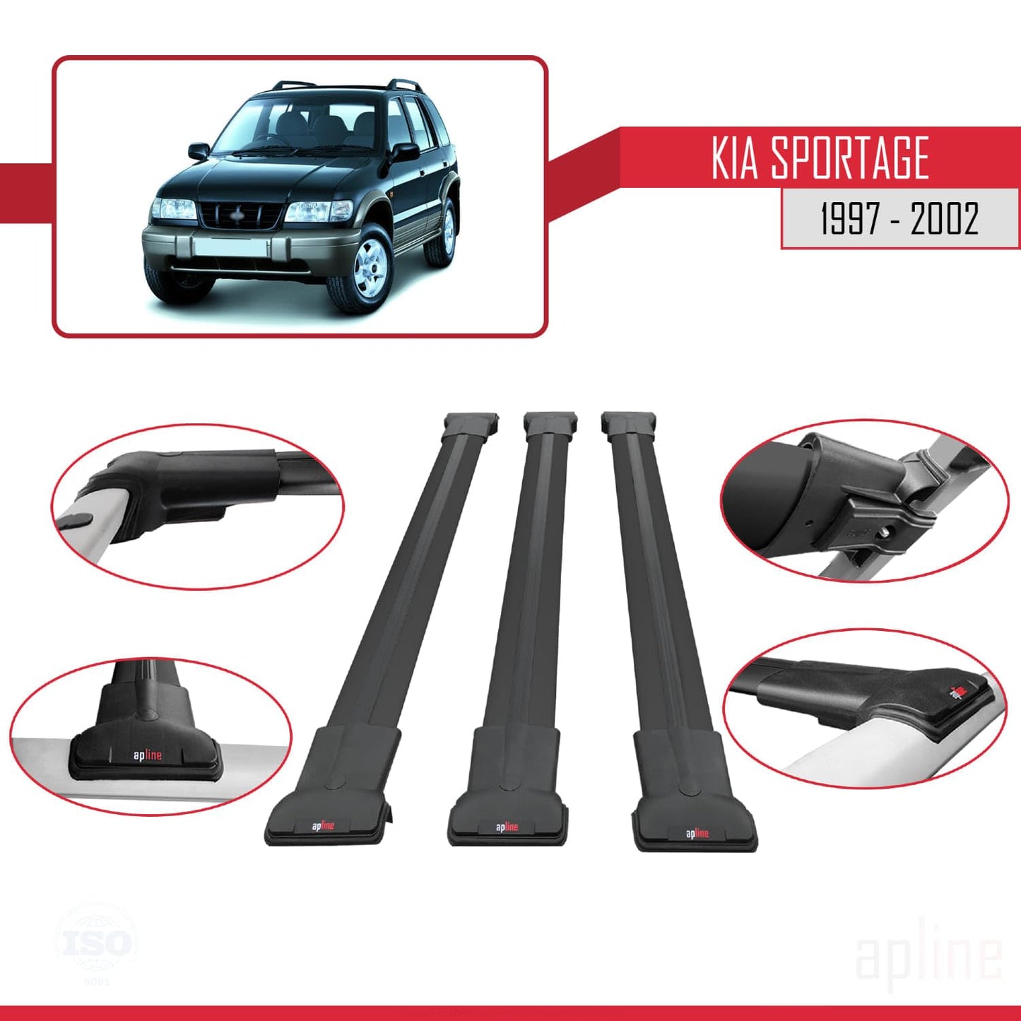 Compatible with Acura TSX Sport Wagon 2011-2014 Fly Model Car Roof Rack Cross Bar Black Aluminium 3 Bars
