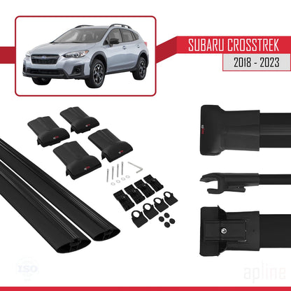 Compatible with Subaru Crosstrek 2018-2023 Fly Model Car Roof Rack Cross Bar Black Aluminium 2 Bars