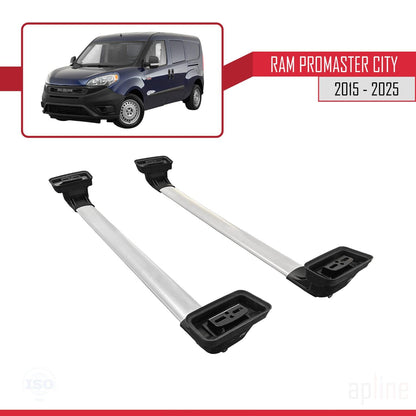 Compatible with Ram Promaster City 2015-2025 ACE-3 Car Roof Rack Cross Bar Grey Aluminium 2 Bars