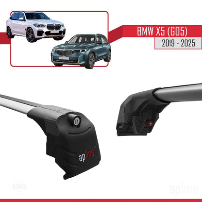 Compatible with BMW X5 (G05) 2019-2025 ACE-2 Car Roof Rack Cross Bar Grey Aluminium 2 Bars