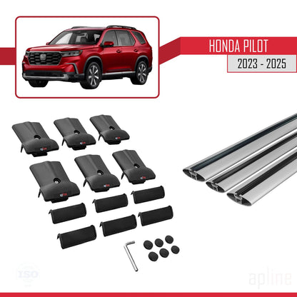 Compatible with Honda Pilot 2023-2025 Fly Model Car Roof Rack Cross Bar Grey Aluminium 3 Bars