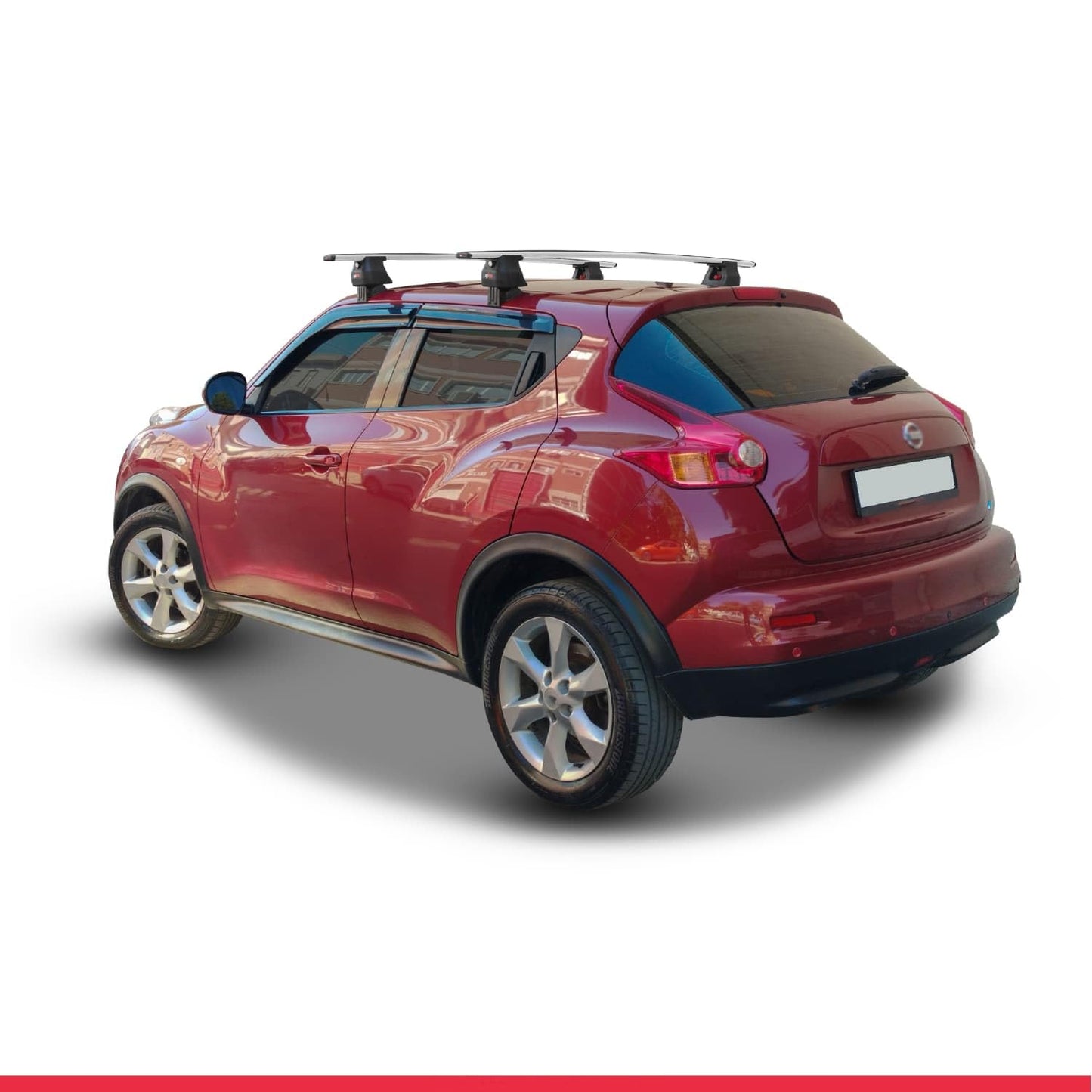 Compatible with Nissan Juke (F15) 2010-2019 ACE-4 Car Roof Rack Cross Bar Grey Aluminium 2 Bars