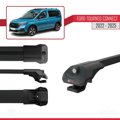 Compatible with Ford Transit/Tourneo Connect 3 2022-2025 ACE-1 Car Roof Rack Cross Bar Black Aluminium 3 Bars