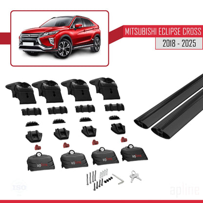 Compatible with Mitsubishi Eclipse Cross (GK) 2018-2025 ACE-2 Car Roof Rack Cross Bar Black Aluminium 2 Bars