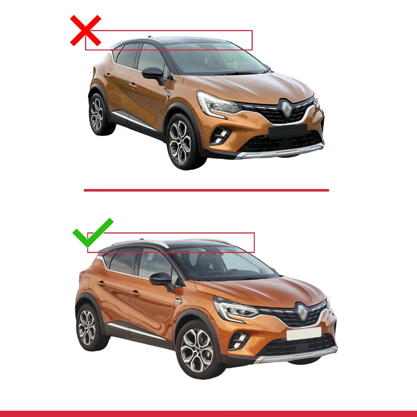 Compatible with Renault Captur 2 2019-2025 ACE-2 Car Roof Rack Cross Bar Black Aluminium 2 Bars