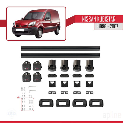 Compatible with Nissan Kubistar 1996-2007 ACE-3 Car Roof Rack Cross Bar Black Aluminium 2 Bars