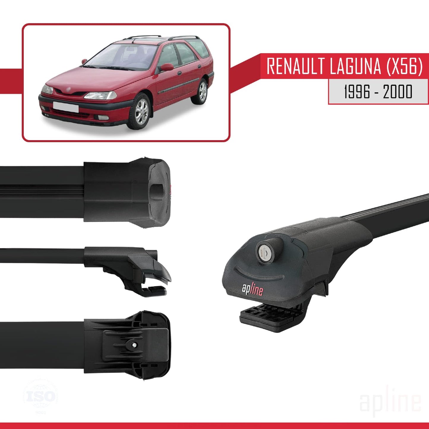 Compatible with Ford Escape 2008-2012 ACE-1 Car Roof Rack Cross Bar Black Aluminium 2 Bars
