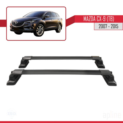 Compatible with Mazda CX-9 (TB) 2007-2015 ACE-3 Car Roof Rack Cross Bar Black Aluminium 2 Bars