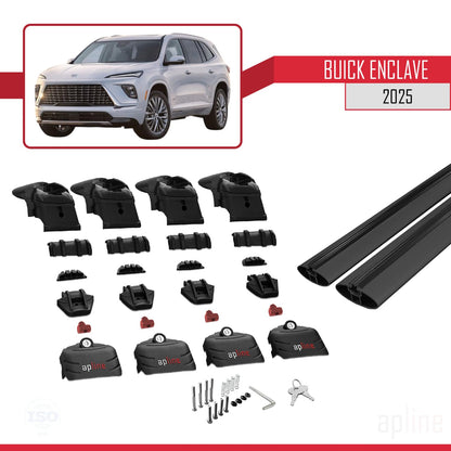Compatible with Buick Enclave 2025 ACE-2 Car Roof Rack Cross Bar Black Aluminium 2 Bars