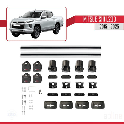 Compatible with Mitsubishi L200 (MK5) 2015-2025 ACE-3 Car Roof Rack Cross Bar Grey Aluminium 2 Bars